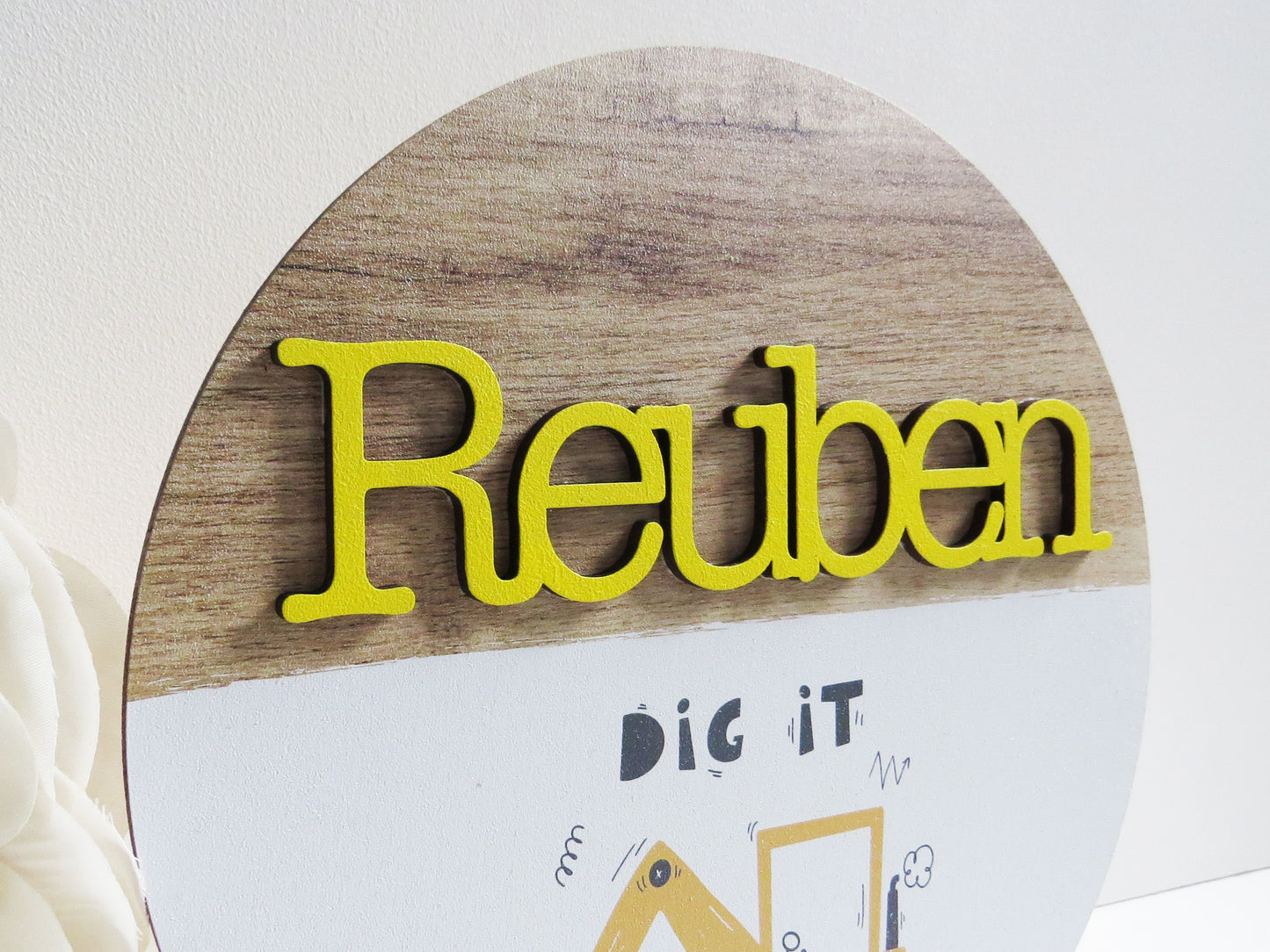 Digger Custom Name Printed Plaque Sign