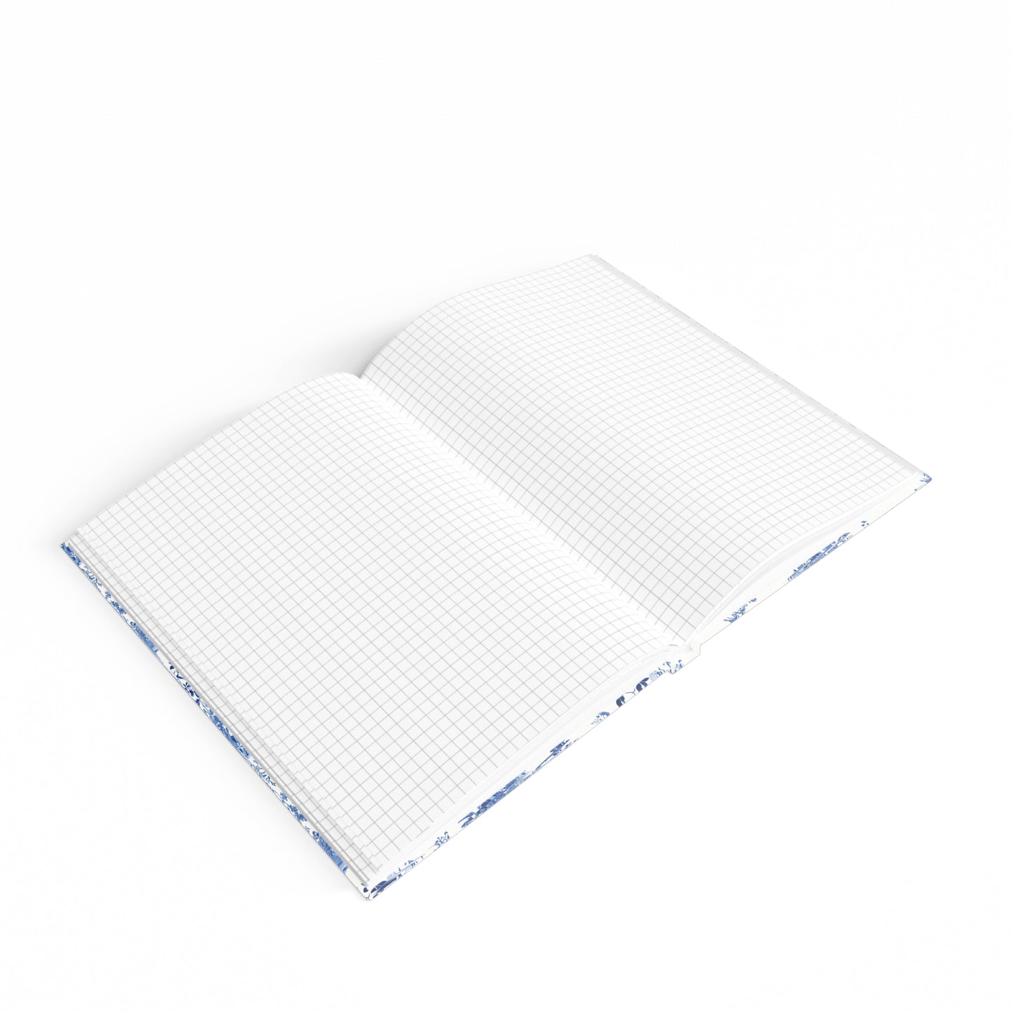 French Toile Blue & White V1 Hard Backed Notebook