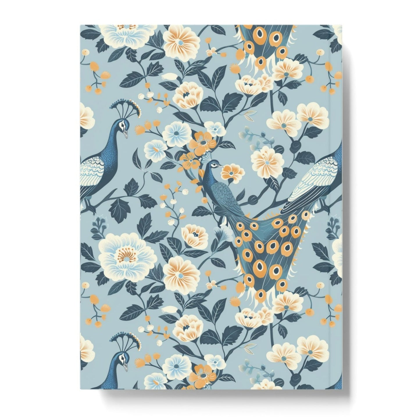 Florals and Peacocks Blue Hard Backed Journal V1