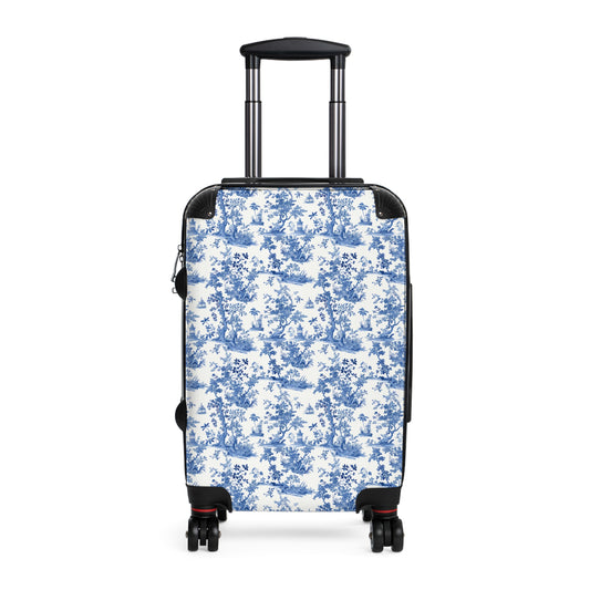 French Toile Blue & Whie V1 Suitcase