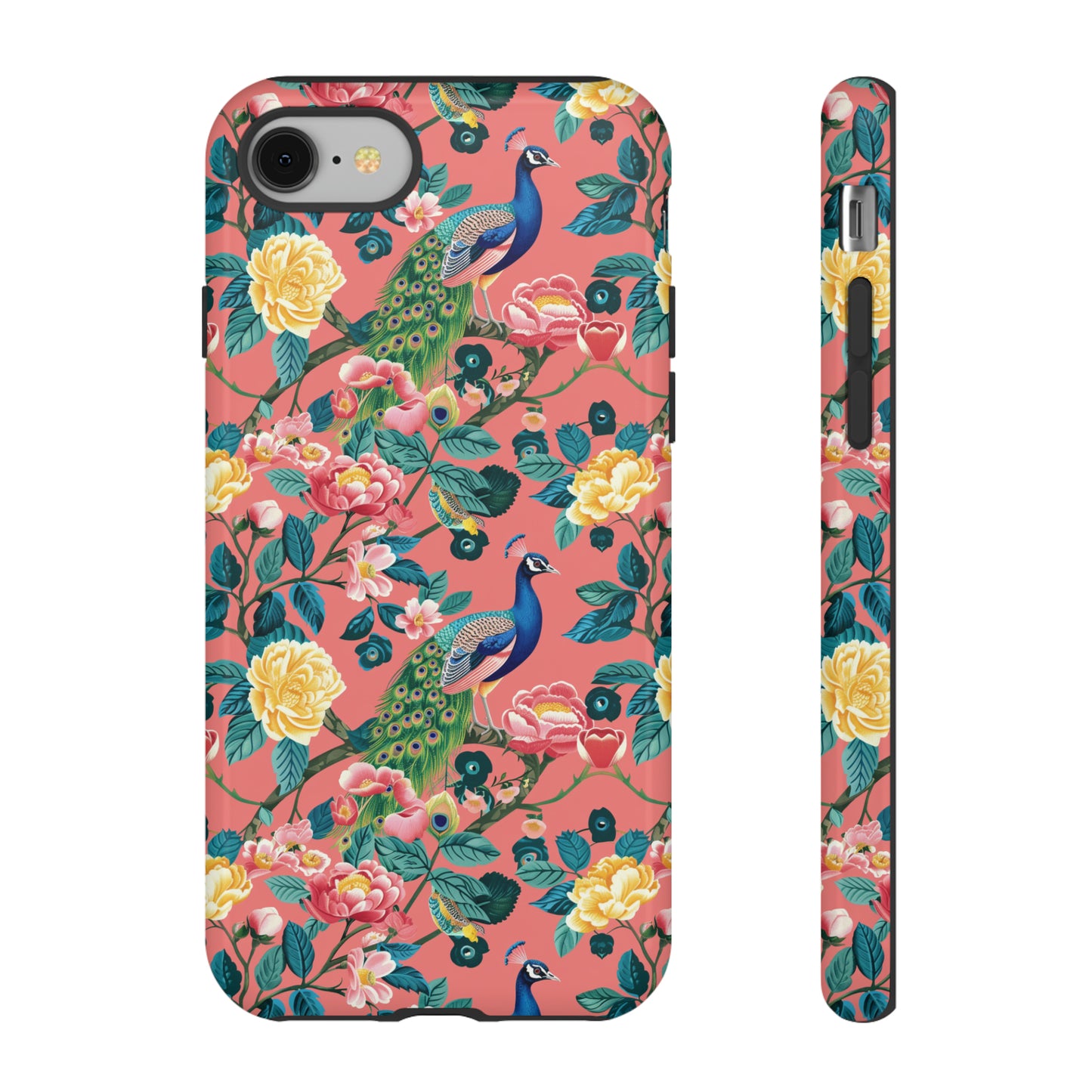 Florals & Peacocks Pink V1 Tough Phone Case