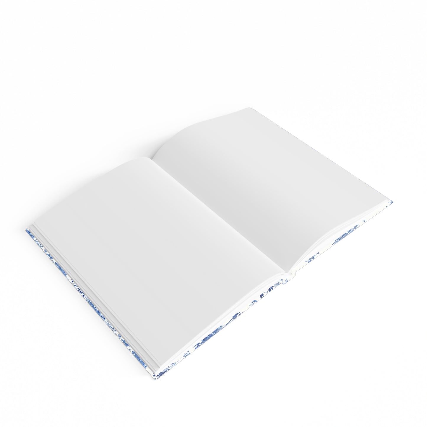 French Toile Blue & White V1 Hard Backed Notebook