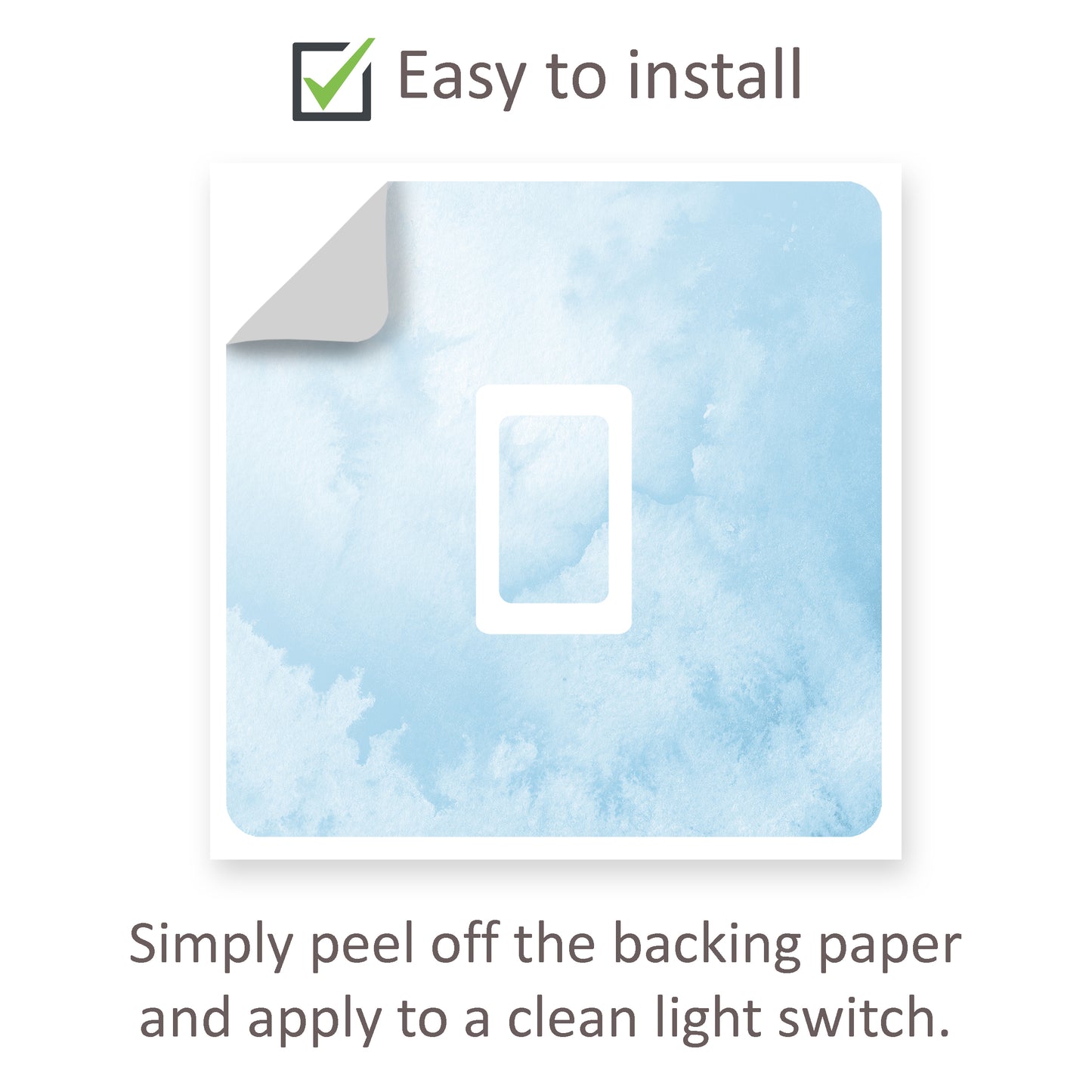 Watercolour (Blue) Light Switch Vinyl Sticker