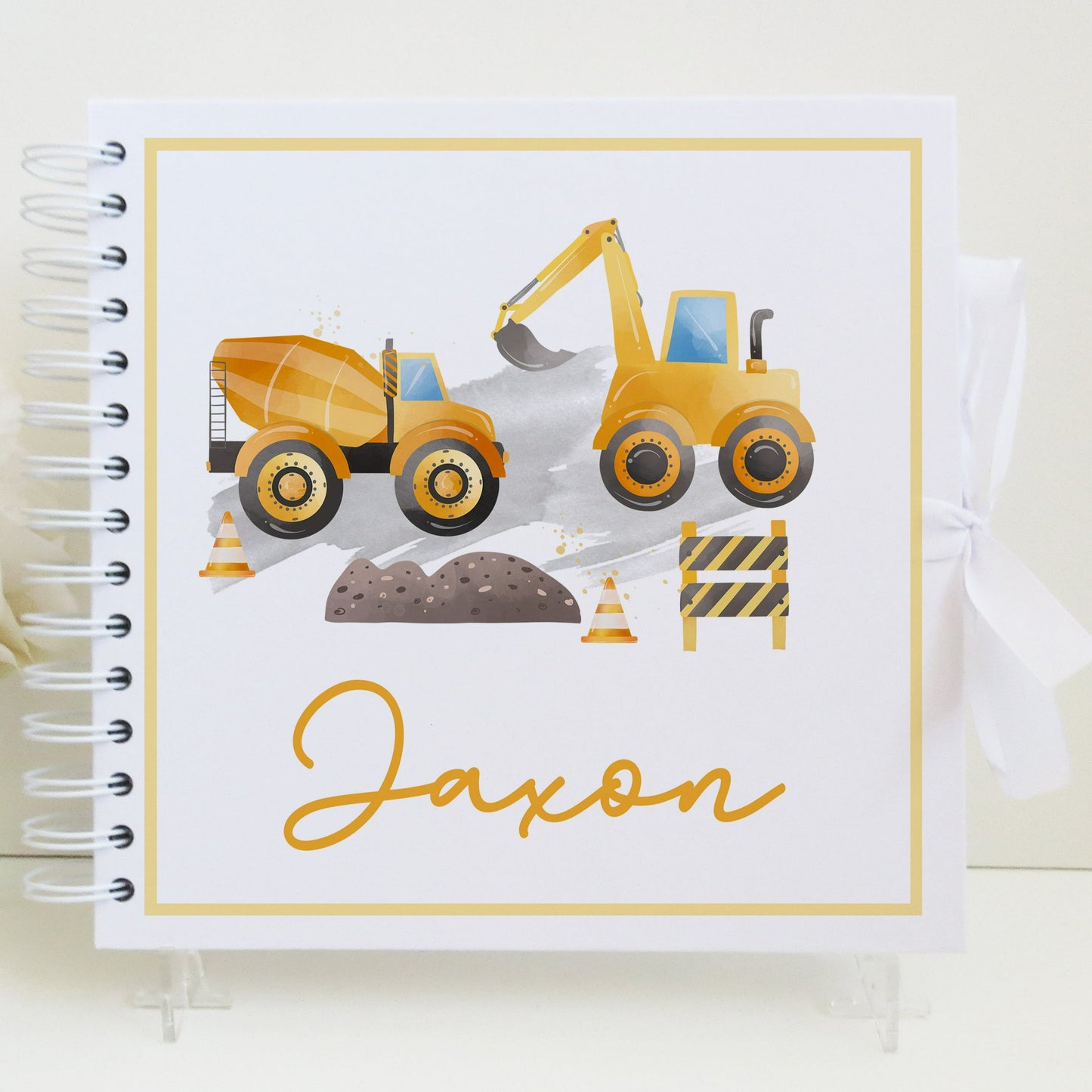 Construction Diggers Scrapbook Album 8x8"