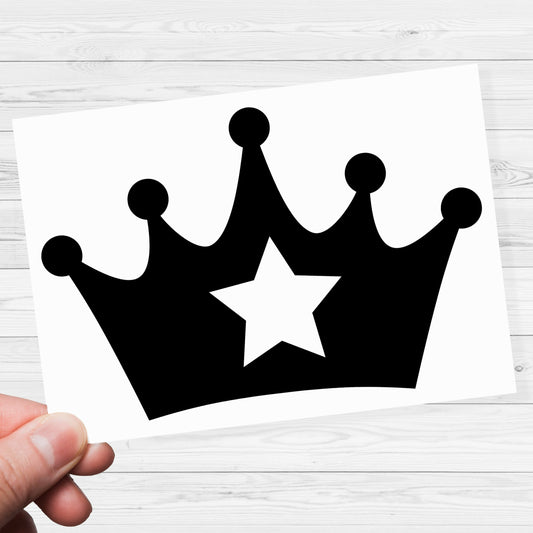 Crown with Star Vinyl Decal Sticker