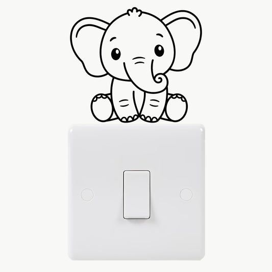 Elephant Light Switch Vinyl Decal Sticker