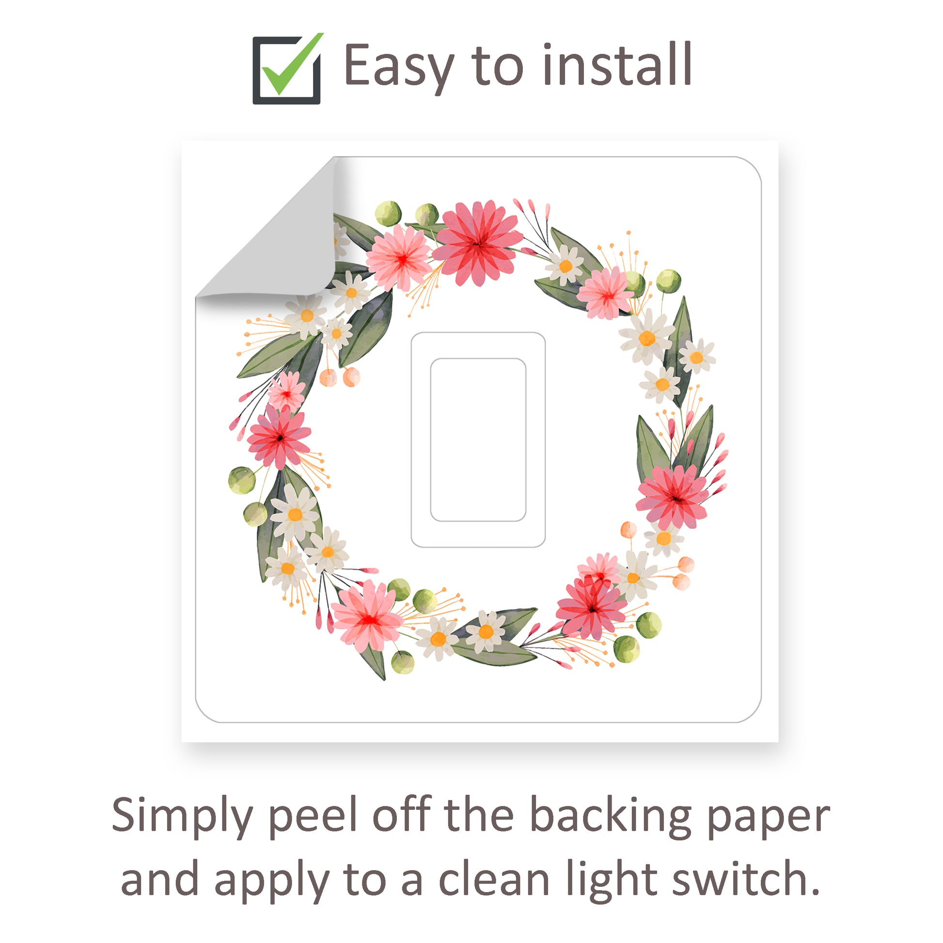 Floral Wreath Light Switch Sticker