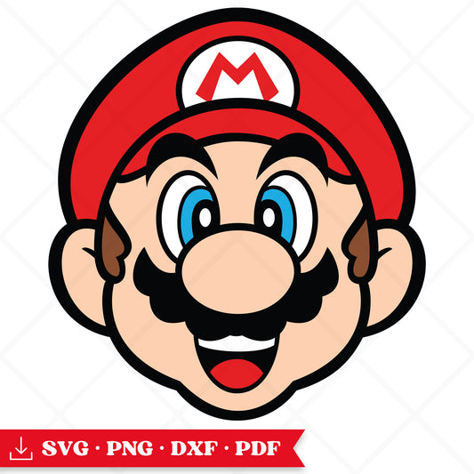 Mario Face Vector Cutting Files