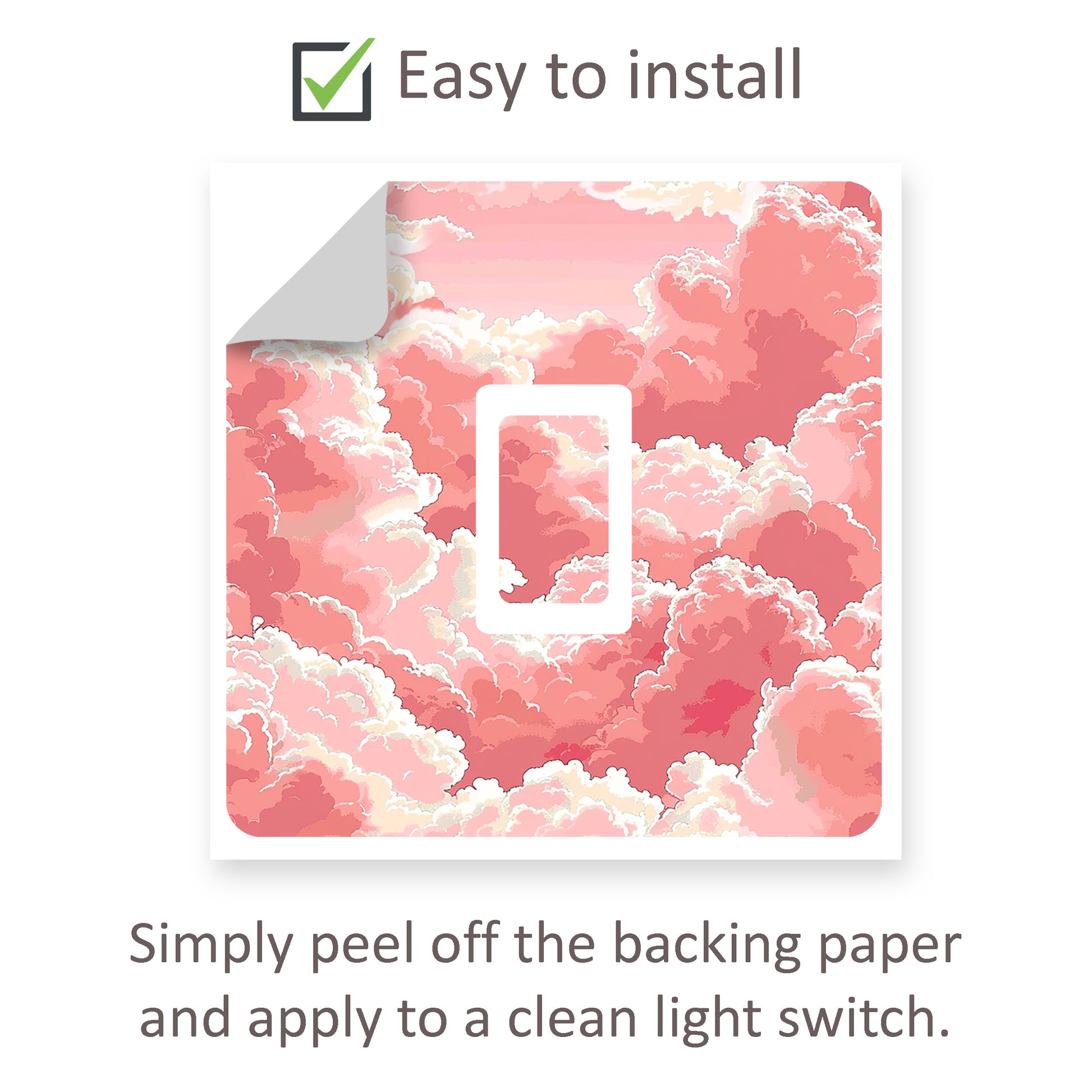 Pink Clouds Light Switch Sticker