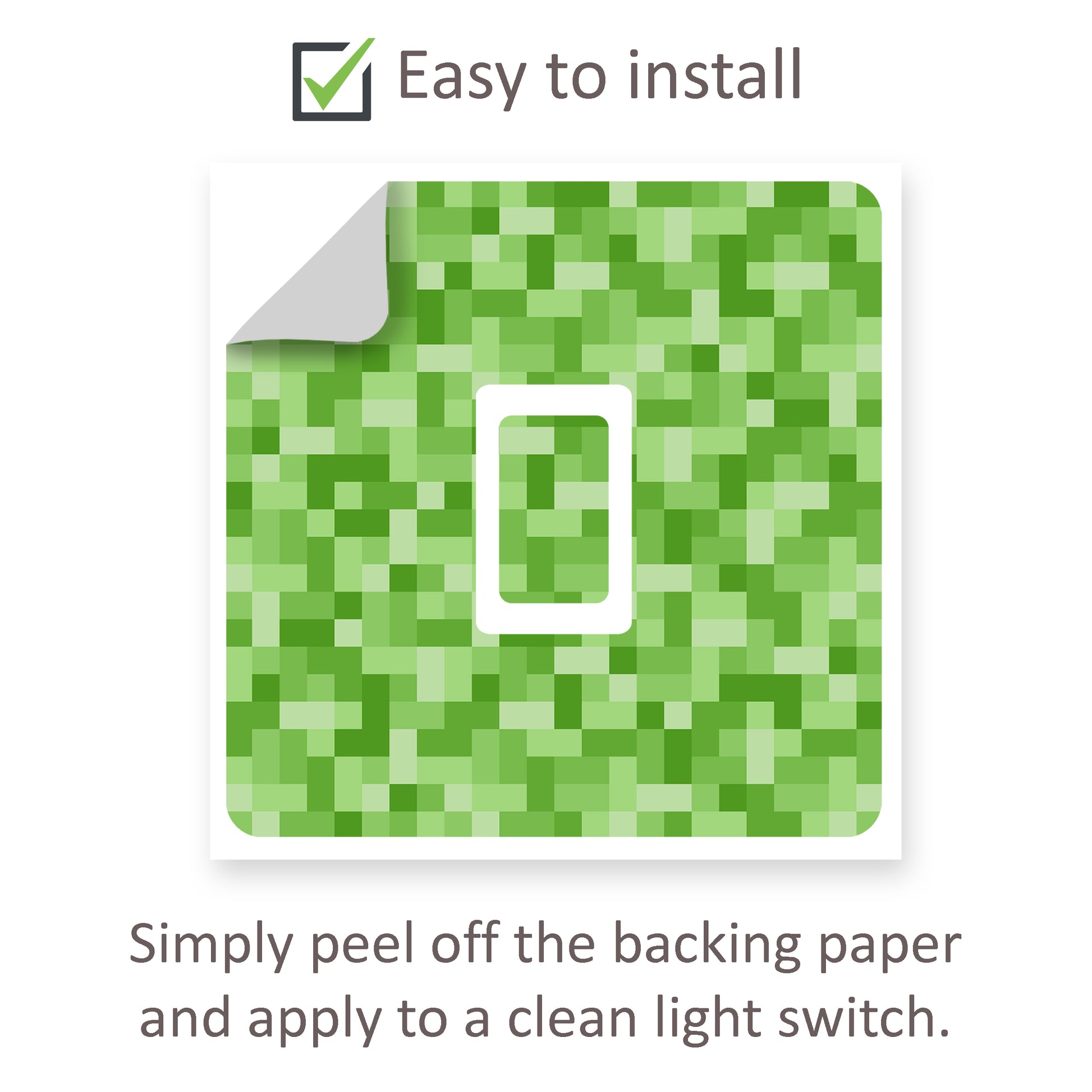 Minecraft Pixel Block Green Light Switch Vinyl Sticker