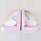 Pastel Rainbow Wooden Bookends for a childrens nursery bedroom.