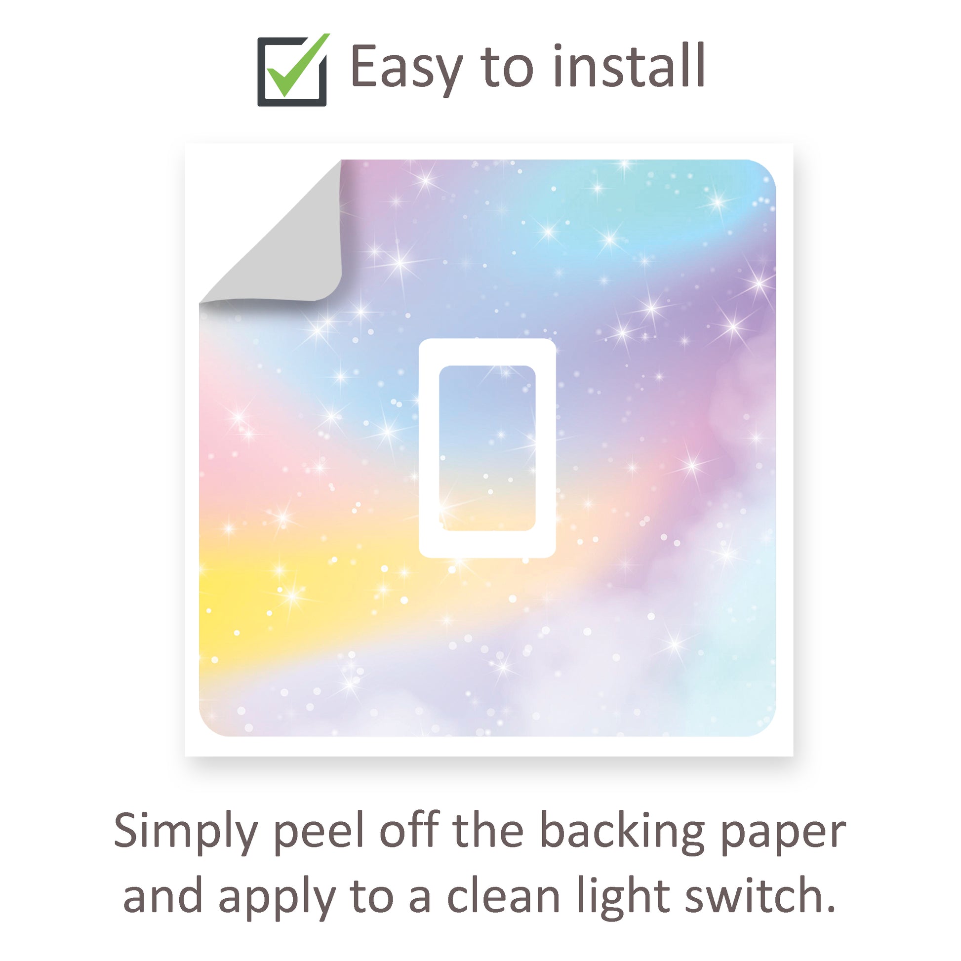 Rainbow Sparkle Light Switch Vinyl Sticker