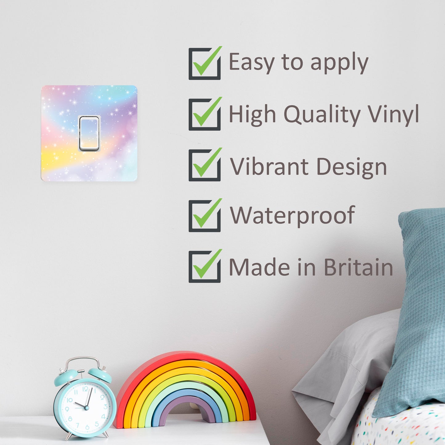 Rainbow Sparkle Light Switch Vinyl StickerRainbow Sparkle Light Switch Vinyl Sticker