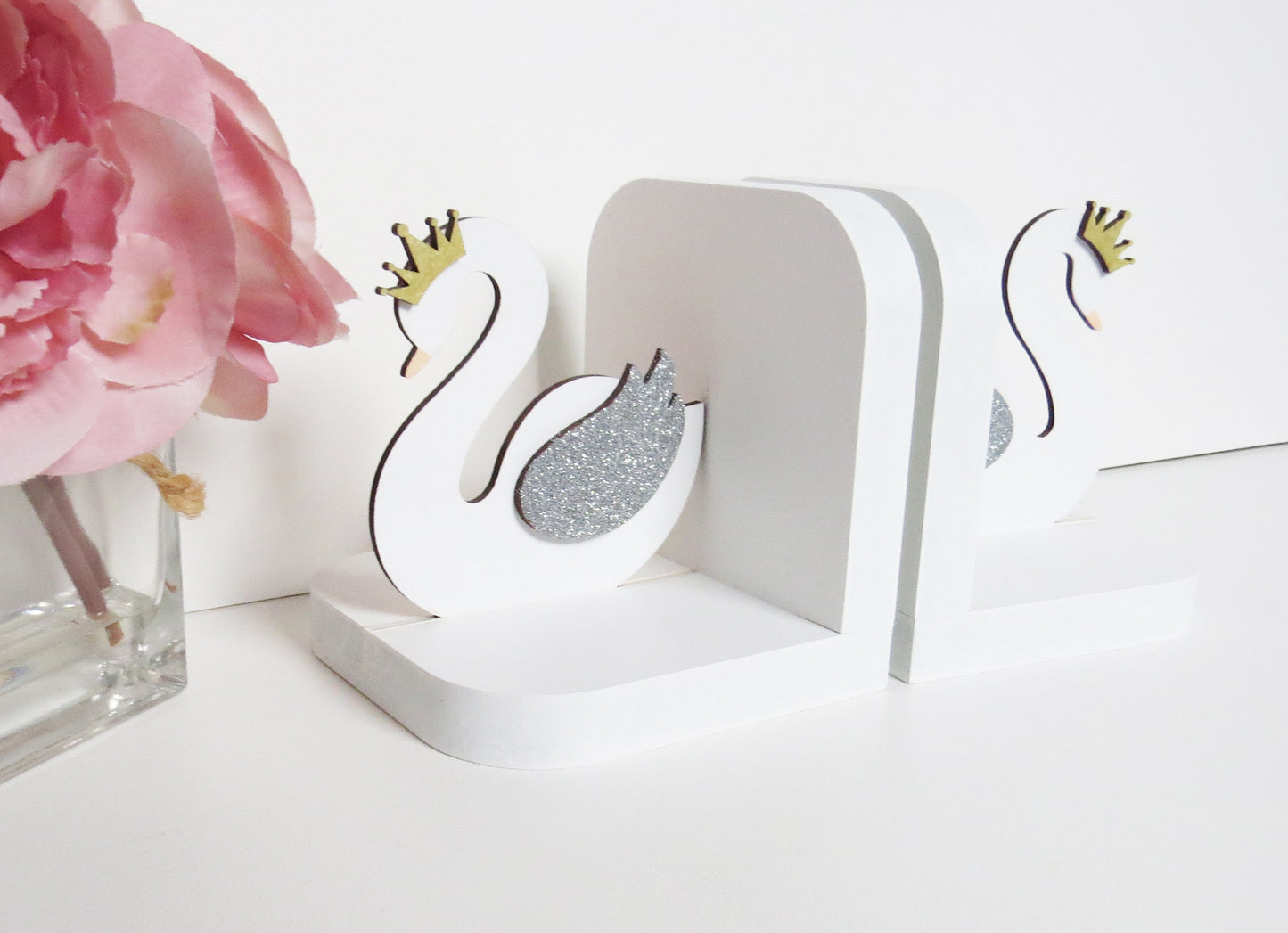 Swan Wooden Bookends