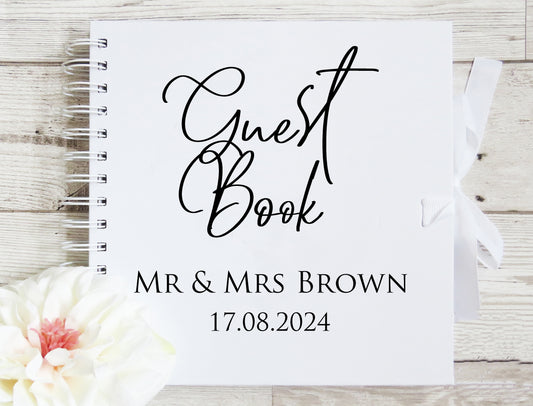 Personalised wedding guest book scrapbook album.