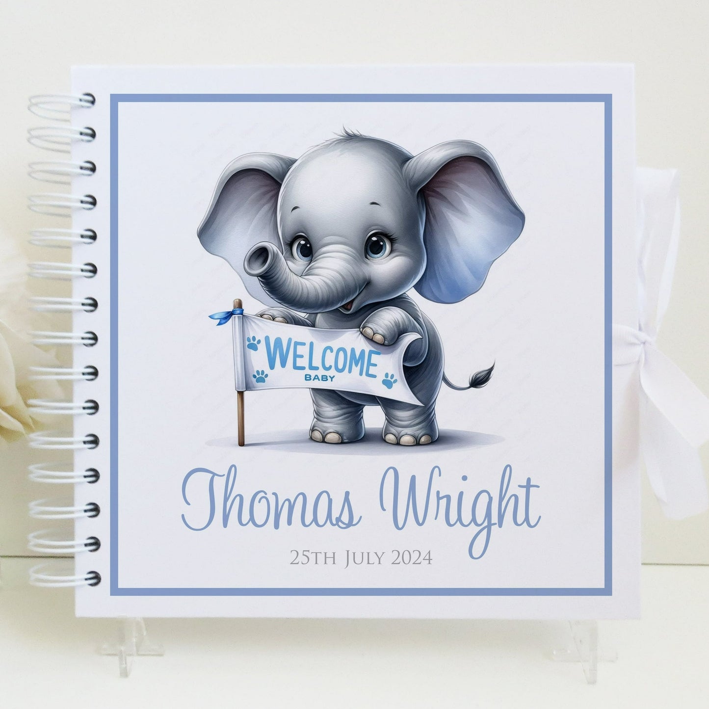 Welcome Baby Scrapbook Album 8x8" (Blue)