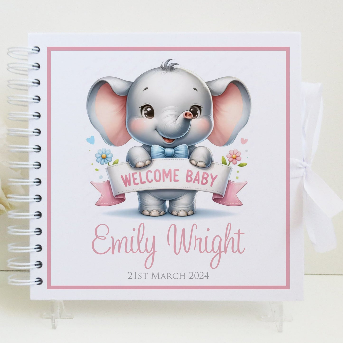 Welcome Baby Scrapbook Album 8x8" (Pink)