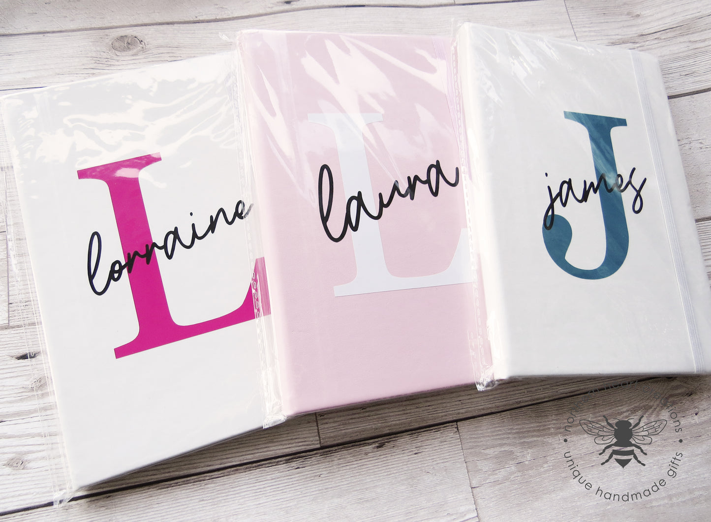 Name & Initial White A5 Notebook