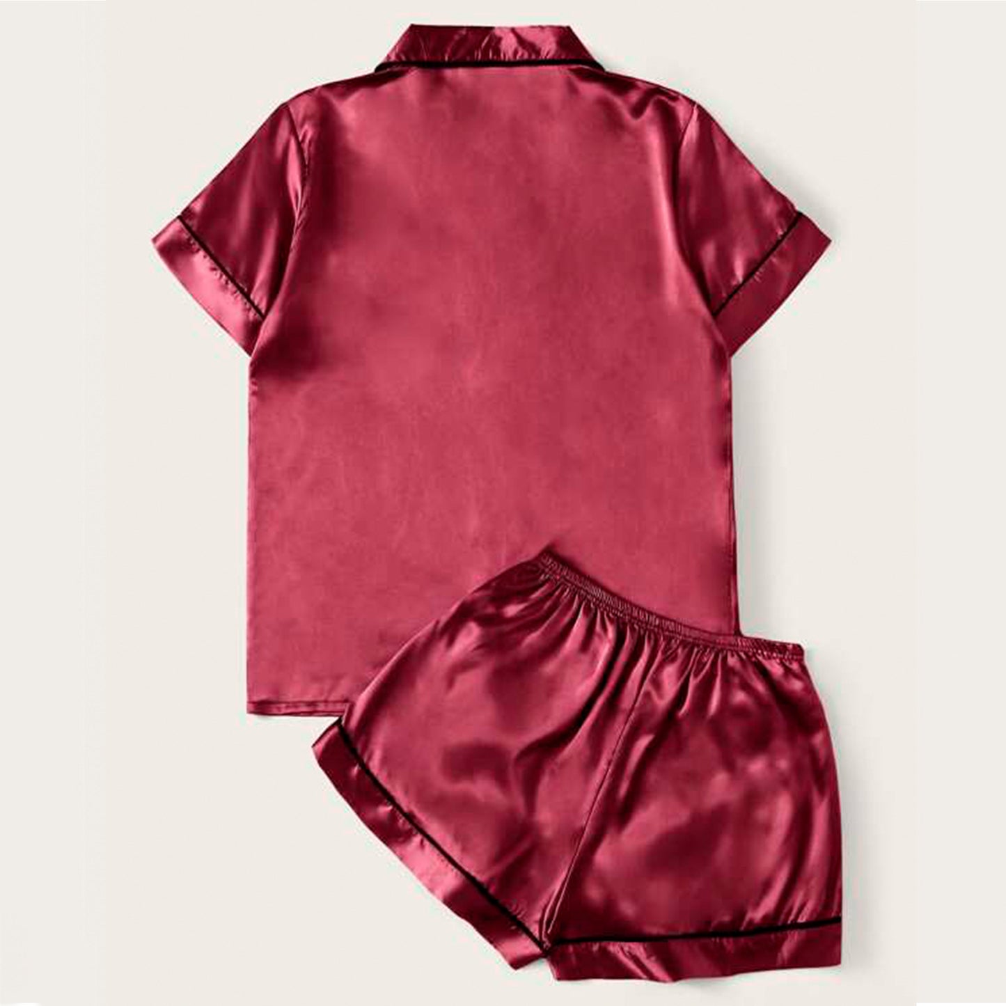 Personalised Embroidered Satin Pyjama Short Set