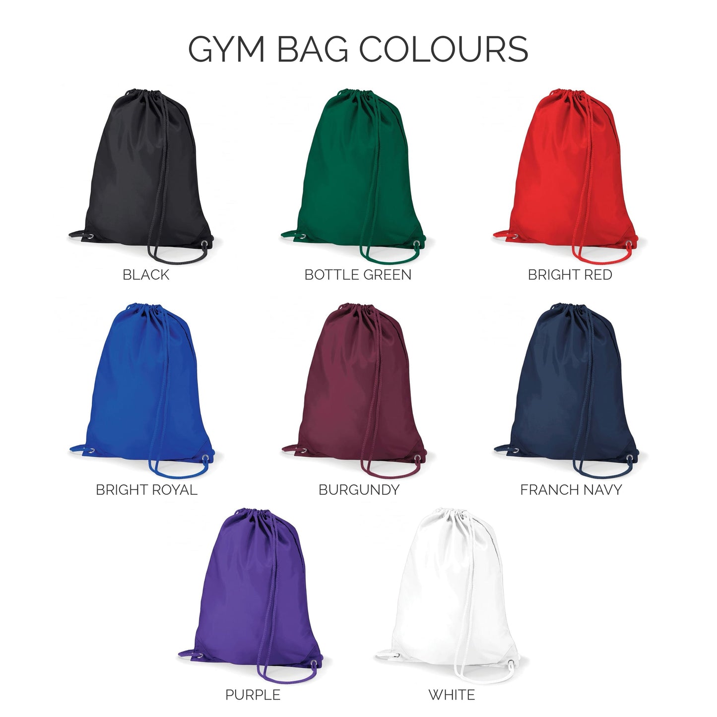 Custom Name Sports Gym Bag (Impact Font)