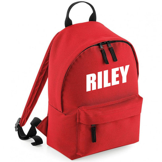 Childrens personalised custom name mini school backpack.