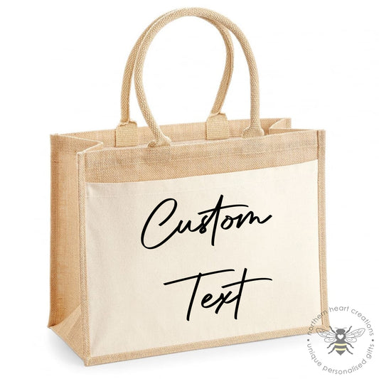 Custom Text Jute Bag