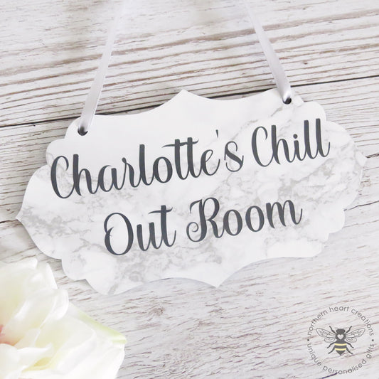 Marble Effect Hanging Sign