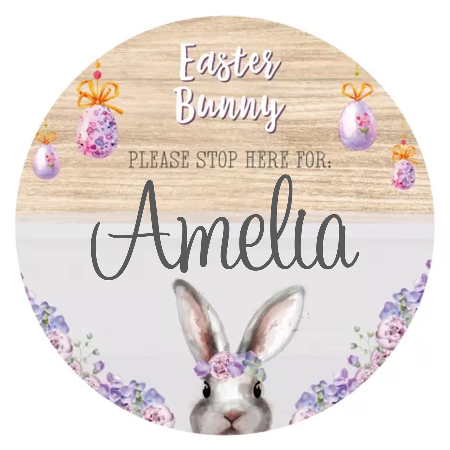 Easter Bunny Custom Name Printed Plaque