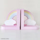 Pastel Rainbow Wooden Bookends
