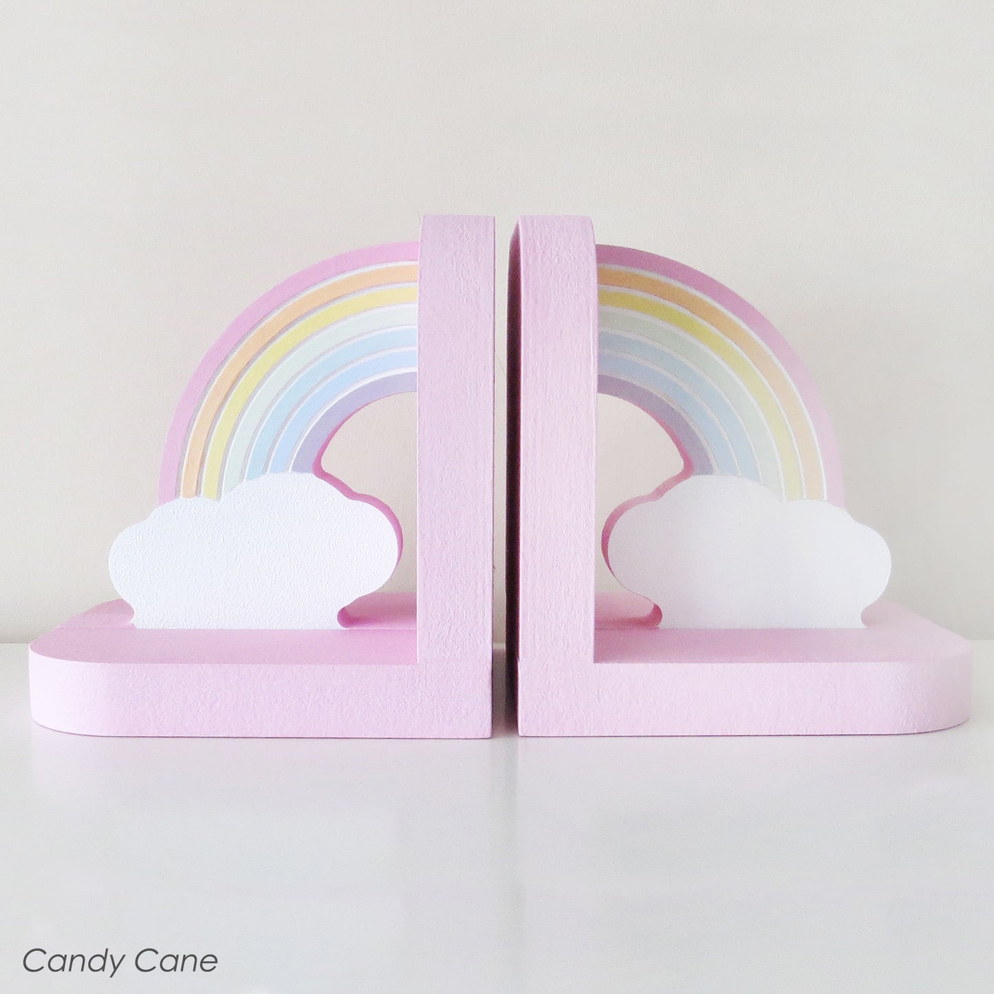 Pastel Rainbow Wooden Bookends
